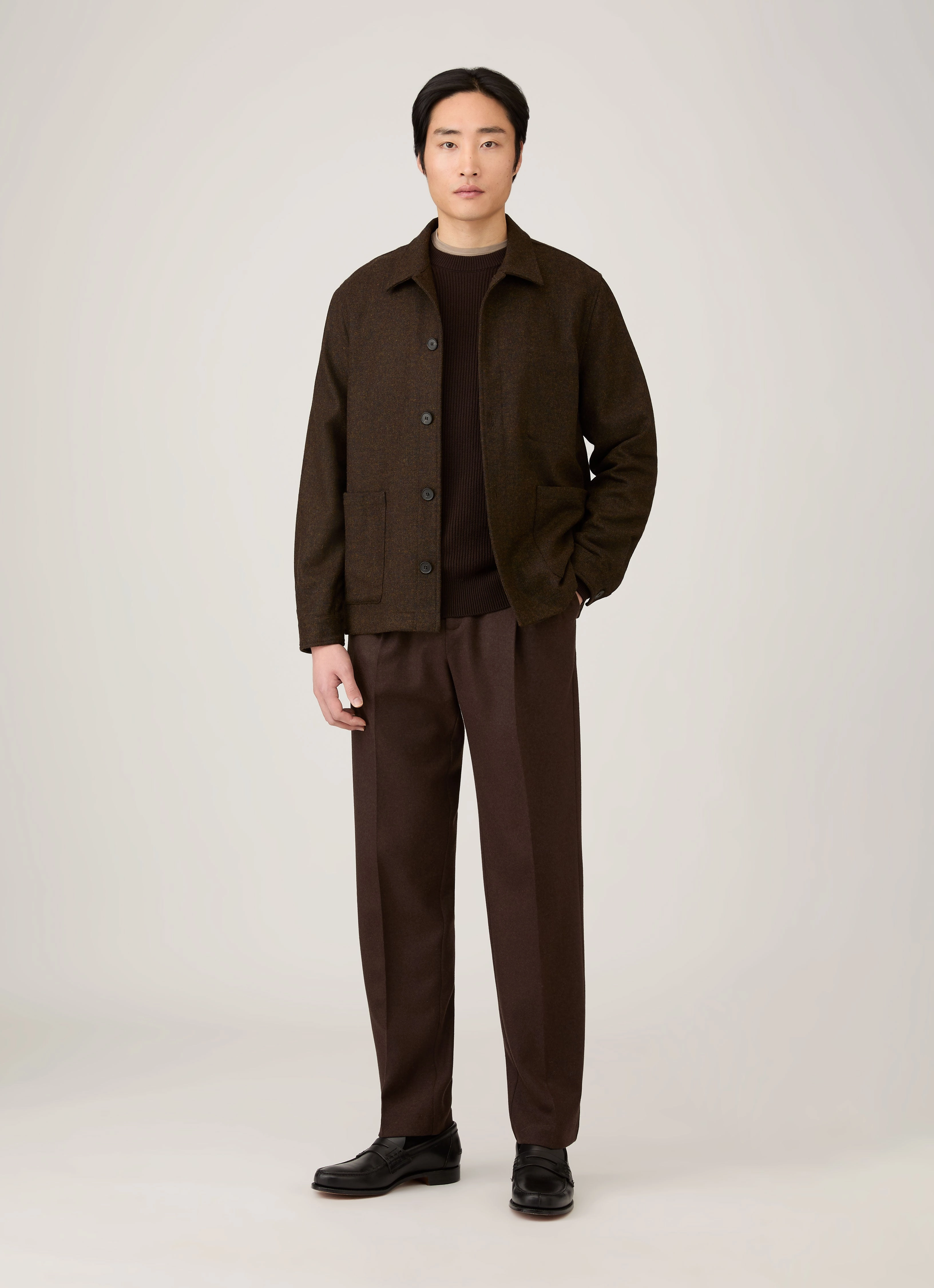 Zero Waste Knitting Yearlong Favorite Men's Ribbed Jumper in Truffle