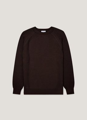 FlatlockSeamConstruction Men's Ribbed Jumper in Truffle Men's Ribbed Jumper in Truffle Adjustable Cuff Cozy Mood