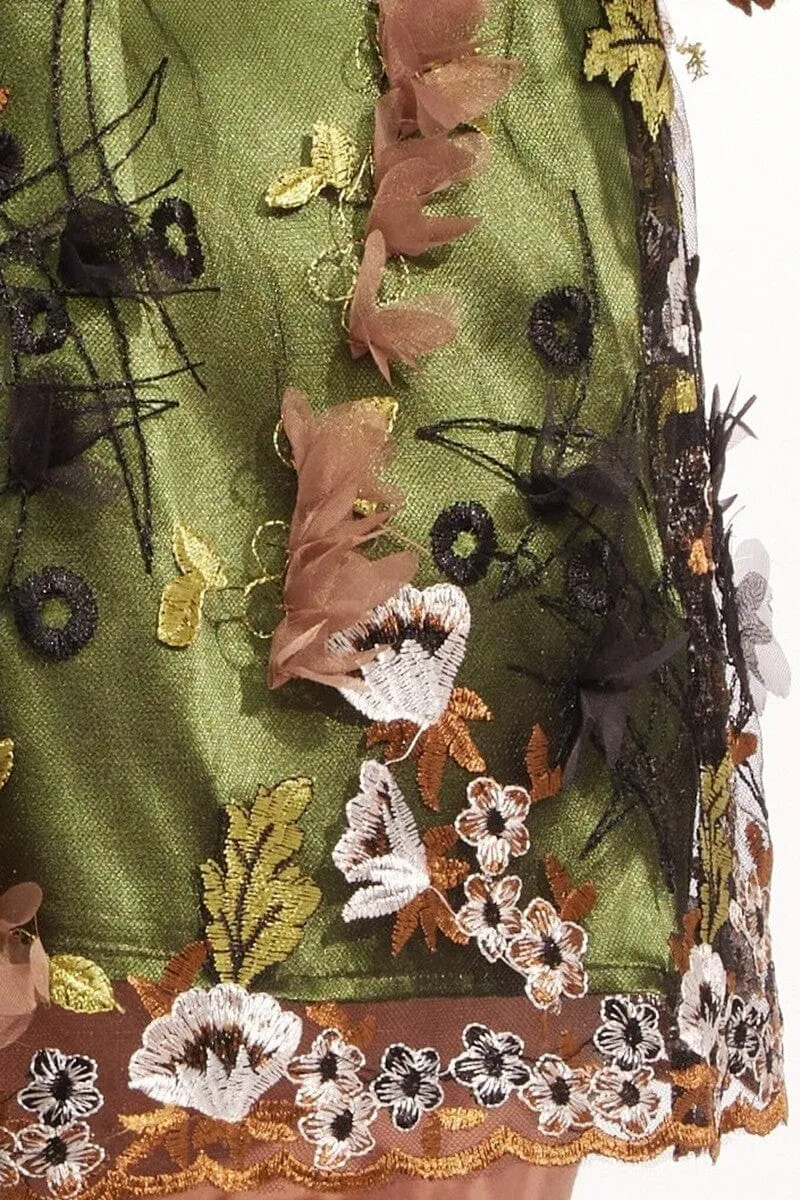 Zuzanna Dress ?C Emerald Meadow Artistic Shape Polished Style