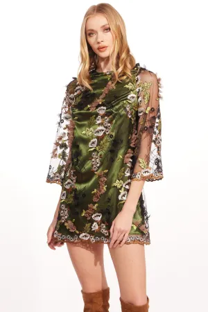 Flattering Lines Zuzanna Dress ?C Emerald Meadow Casual Comfort Wear Lower Hem Zuzanna Dress ?C Emerald Meadow