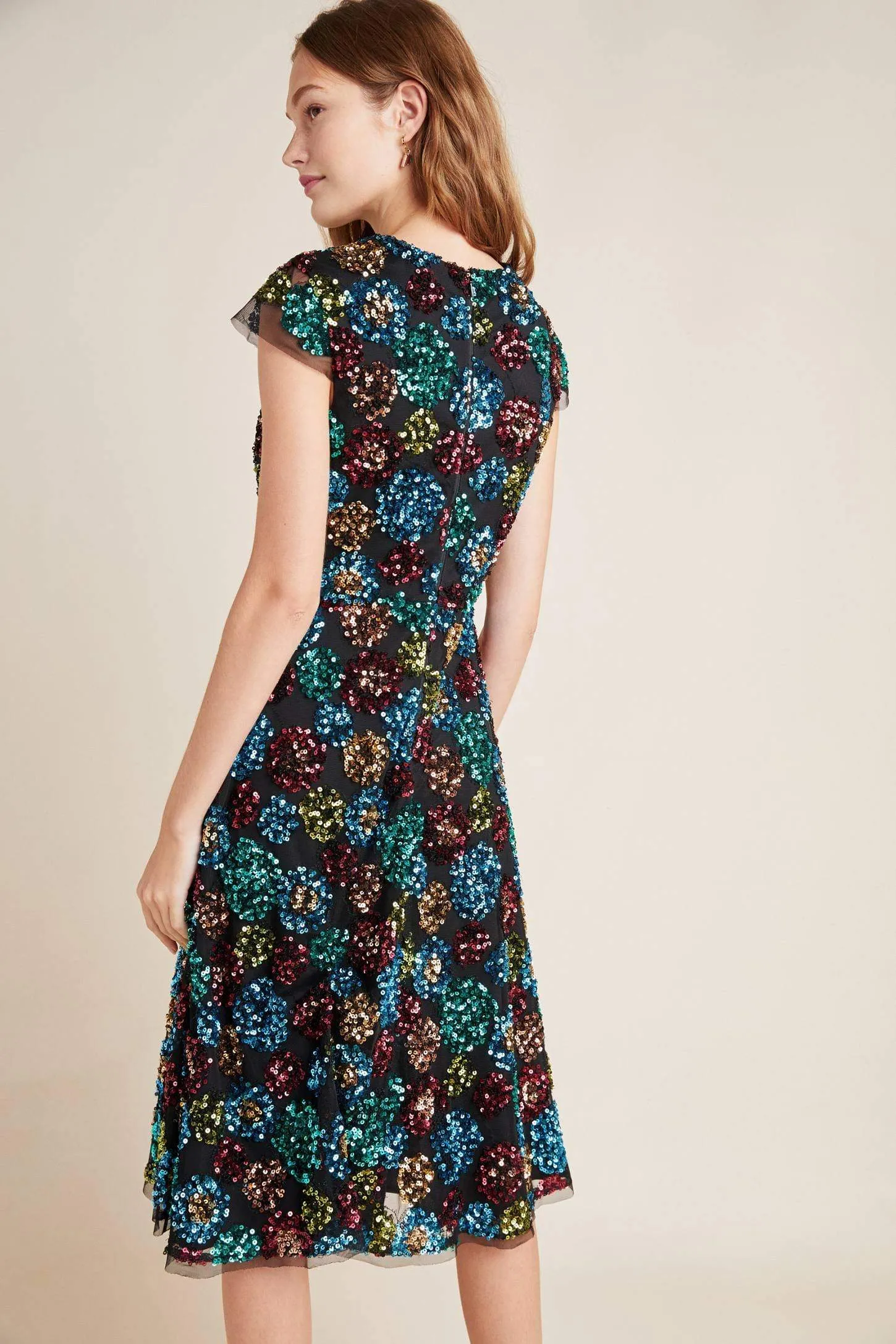 Glenna Sequined Midi Dress Seamless-Look