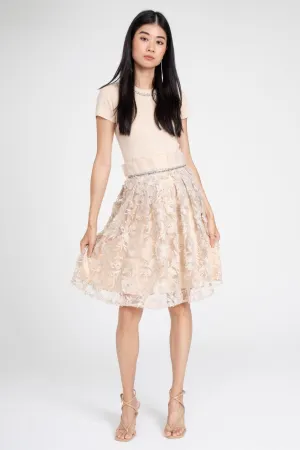 Flattering Waistband Dorothy Dress with Jeweled Neckline - Bloomsfield Capsule-Wardrobe Flattering Layers Dorothy Dress with Jeweled Neckline - Bloomsfield