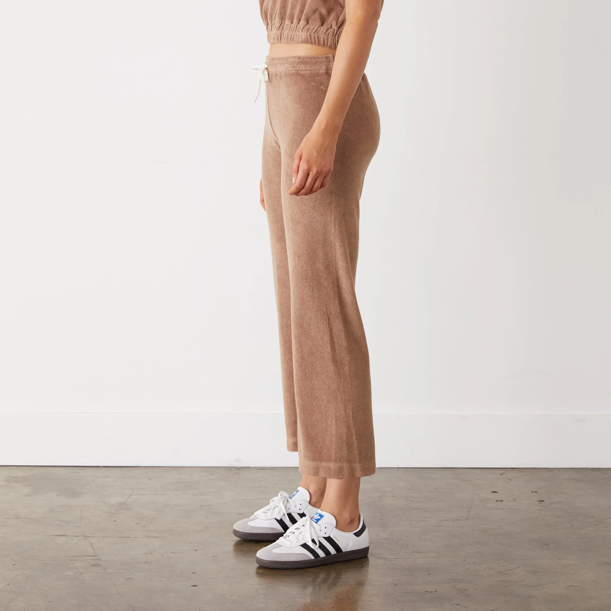 LightweightInsulation Terry Cloth Crop Pant