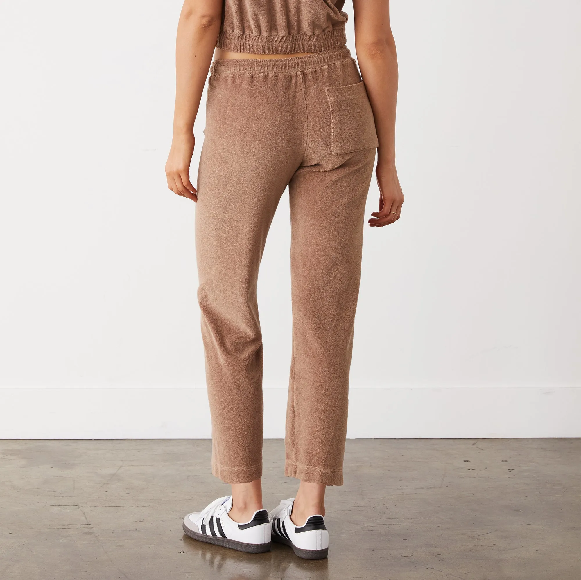 Lightweight Material Terry Cloth Crop Pant