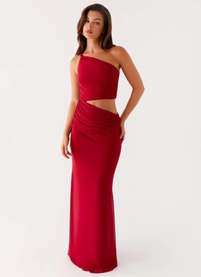 Versatile dress for layering Shade Glow Three Wishes Maxi Dress - Raspberry