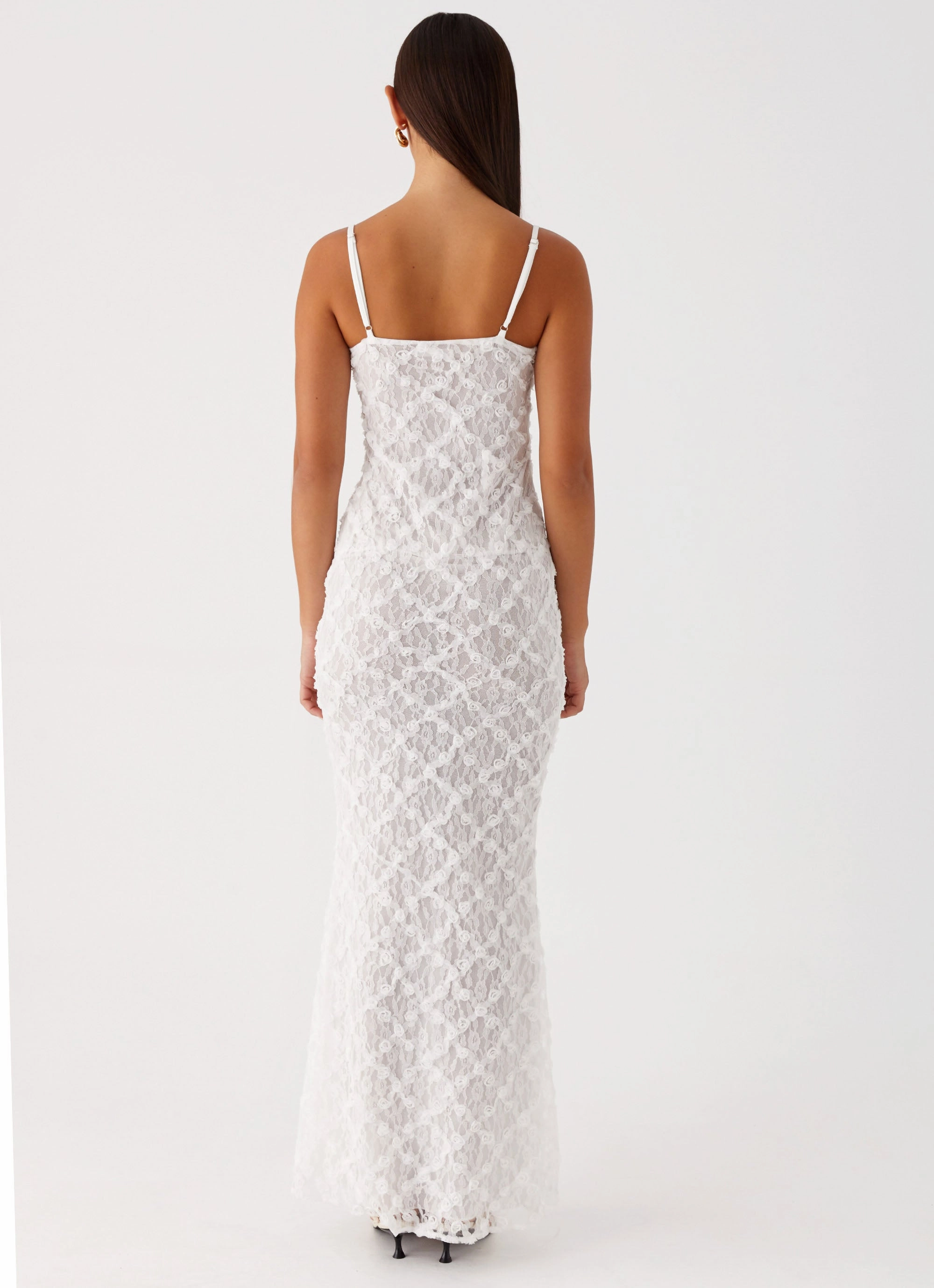 That Girl Maxi Dress - White Curvy Glam Bow Glow