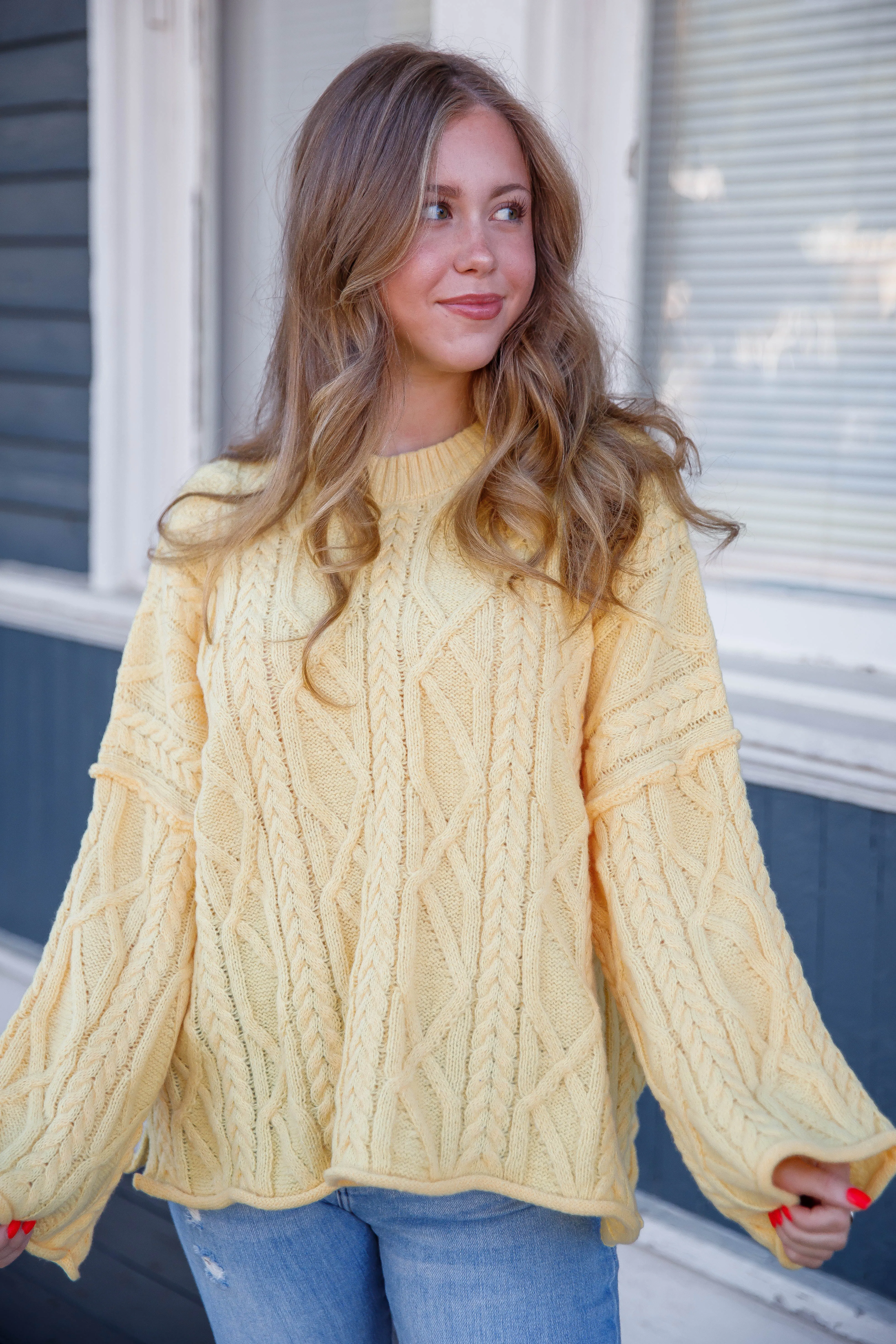 ConvertibleSleeves Garment Washed Summer In My Mind Sweater