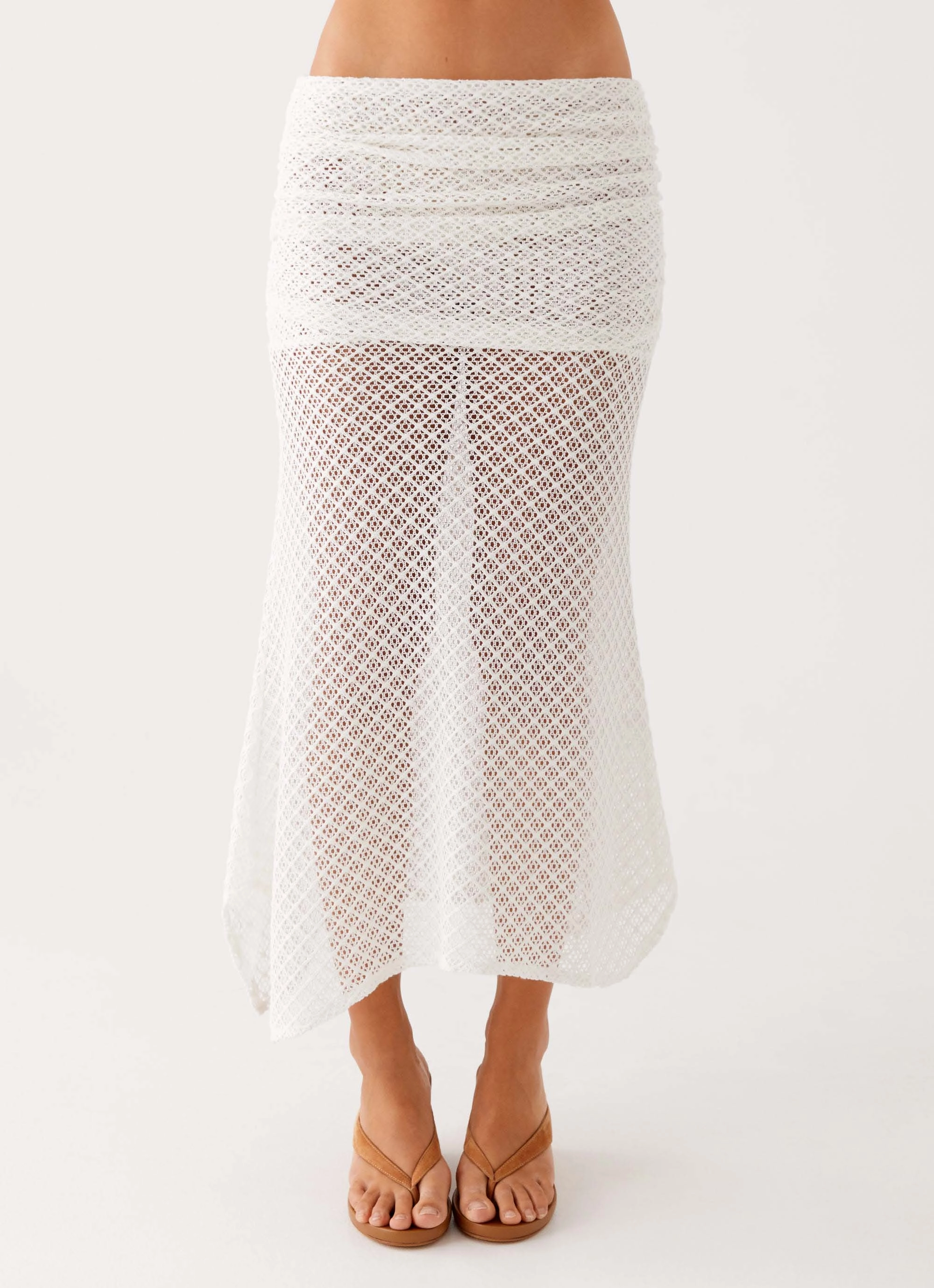 Genesis Midi Skirt - White Weekend Ready Smart Layer