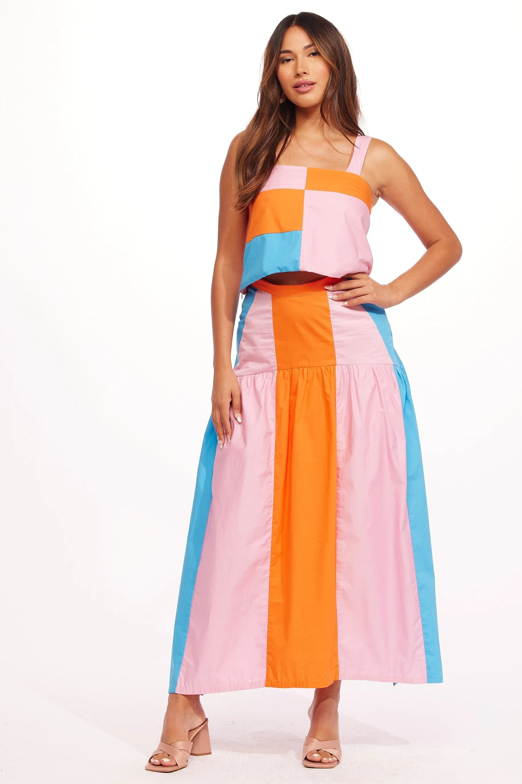 Salka Skirt - Teal Melody Tropical theme Earth Tones