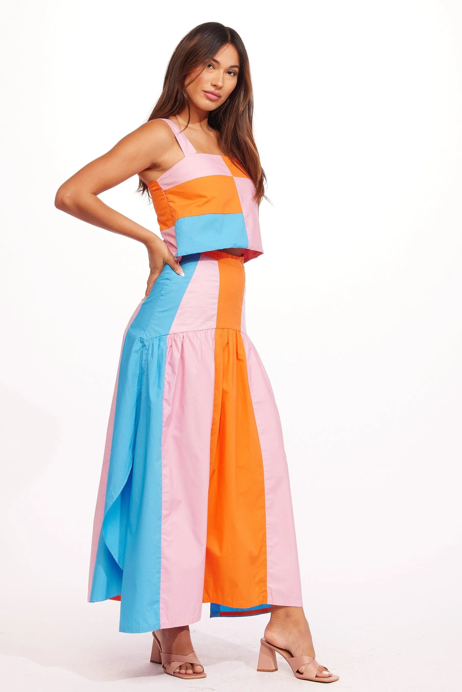 Relaxed Feel Layer Combo Salka Skirt - Teal Melody