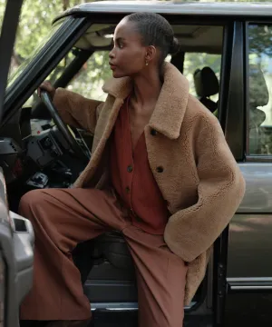 Flexible Collar Shearling Aurora Coat VentilatedBackPanel Shearling Aurora Coat