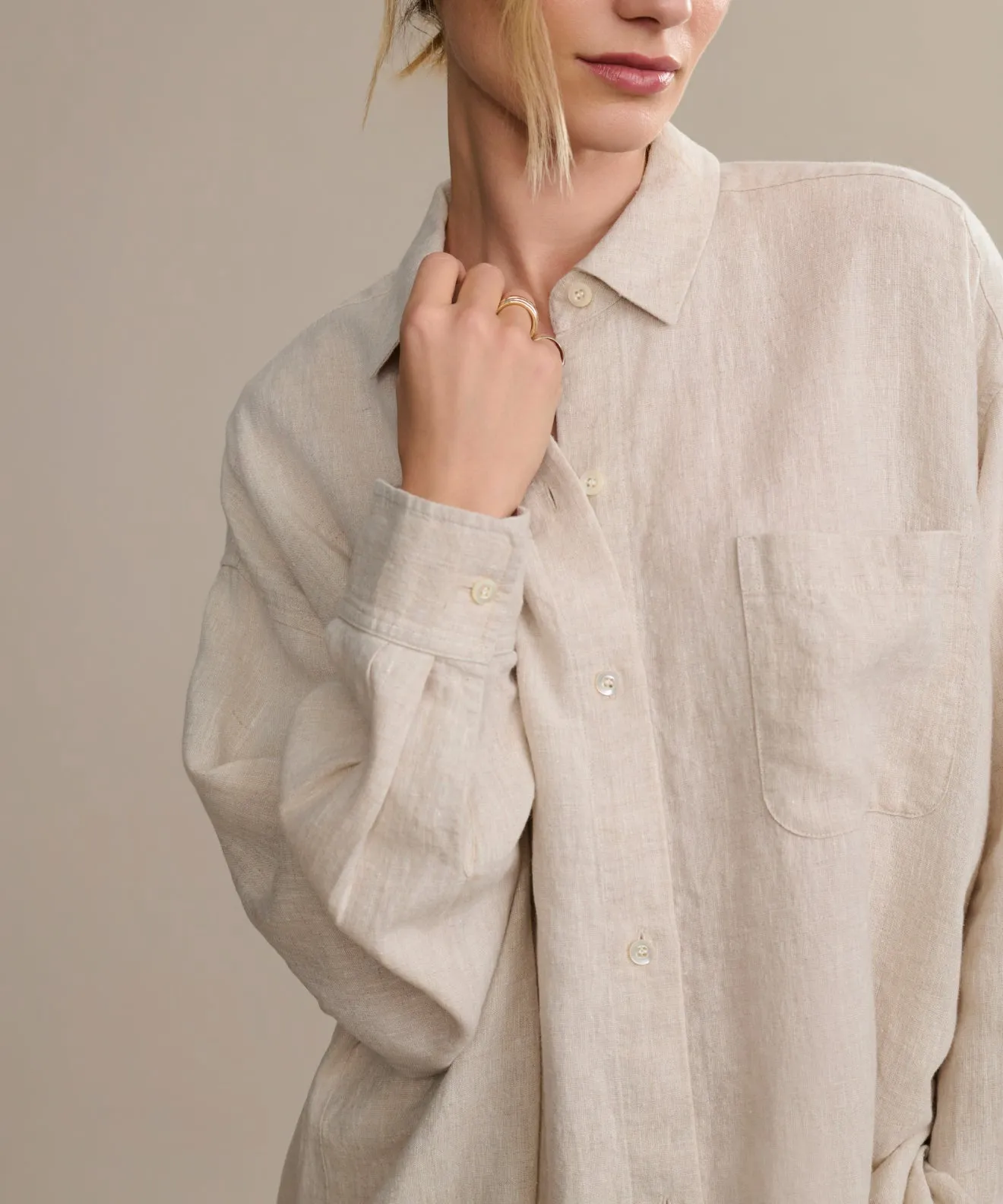 Easy to Wear Thermoregulating Fabric Linen Colby Shirt