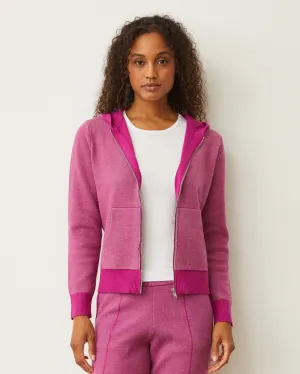 Flexible Cuff Adjustment Soft Knit Two Tone Zip Up Hoody Eco Friendly Dye Process Soft Knit Two Tone Zip Up Hoody