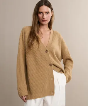 Flexible Shoulder Cut Cashmere Cocoon Cardigan Colorfast Dye Method Cashmere Cocoon Cardigan