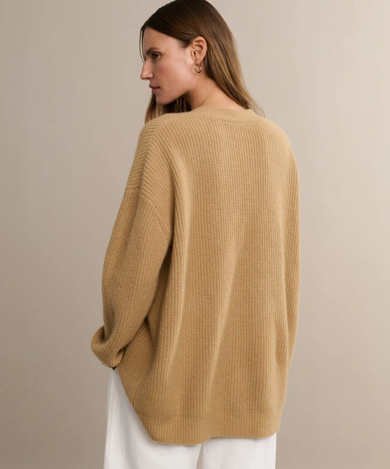 FlatlockSeams Cashmere Cocoon Cardigan