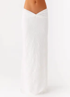 Flexible Waistband Briene Maxi Skirt - White Briene Maxi Skirt - White snag resistant