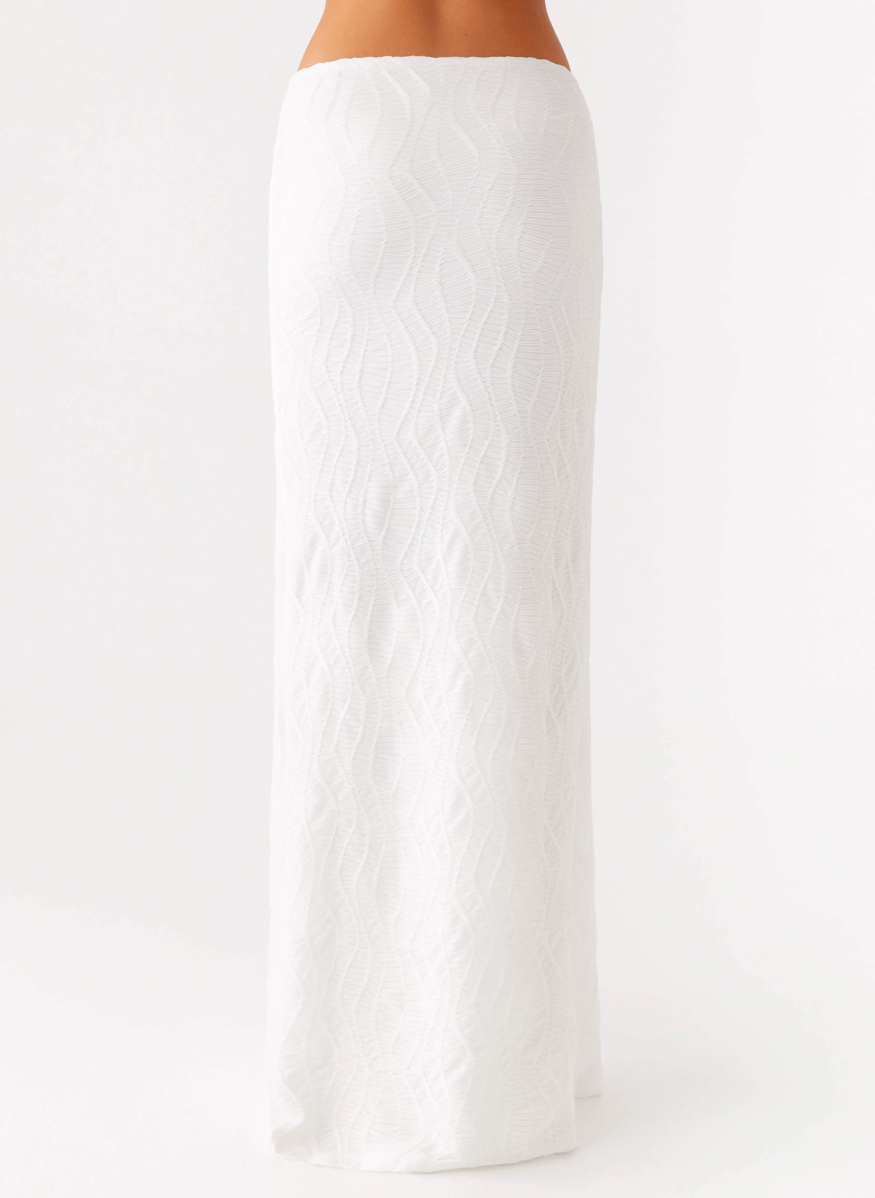 Layered Panel Design Quick Wear Fit Briene Maxi Skirt - White