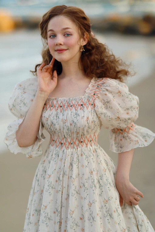 Casual Chill Look Cloud 21 | smocking embroidery linen dress