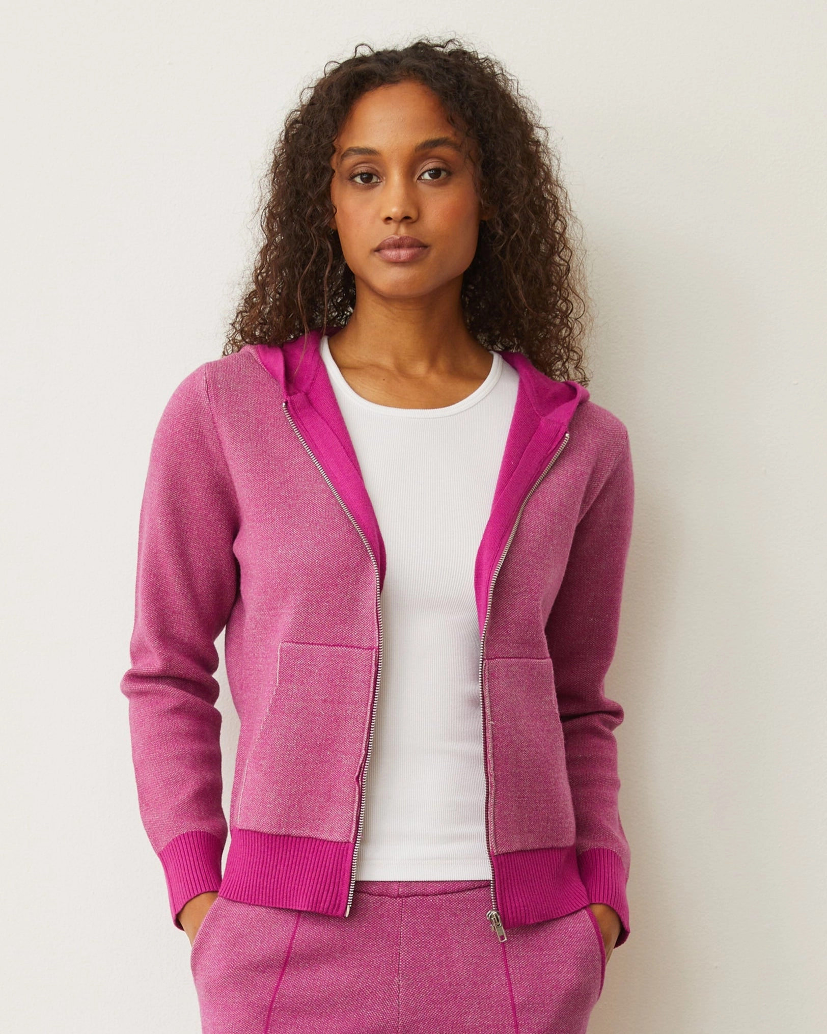 UltraFineMesh Soft Knit Two Tone Zip Up Hoody