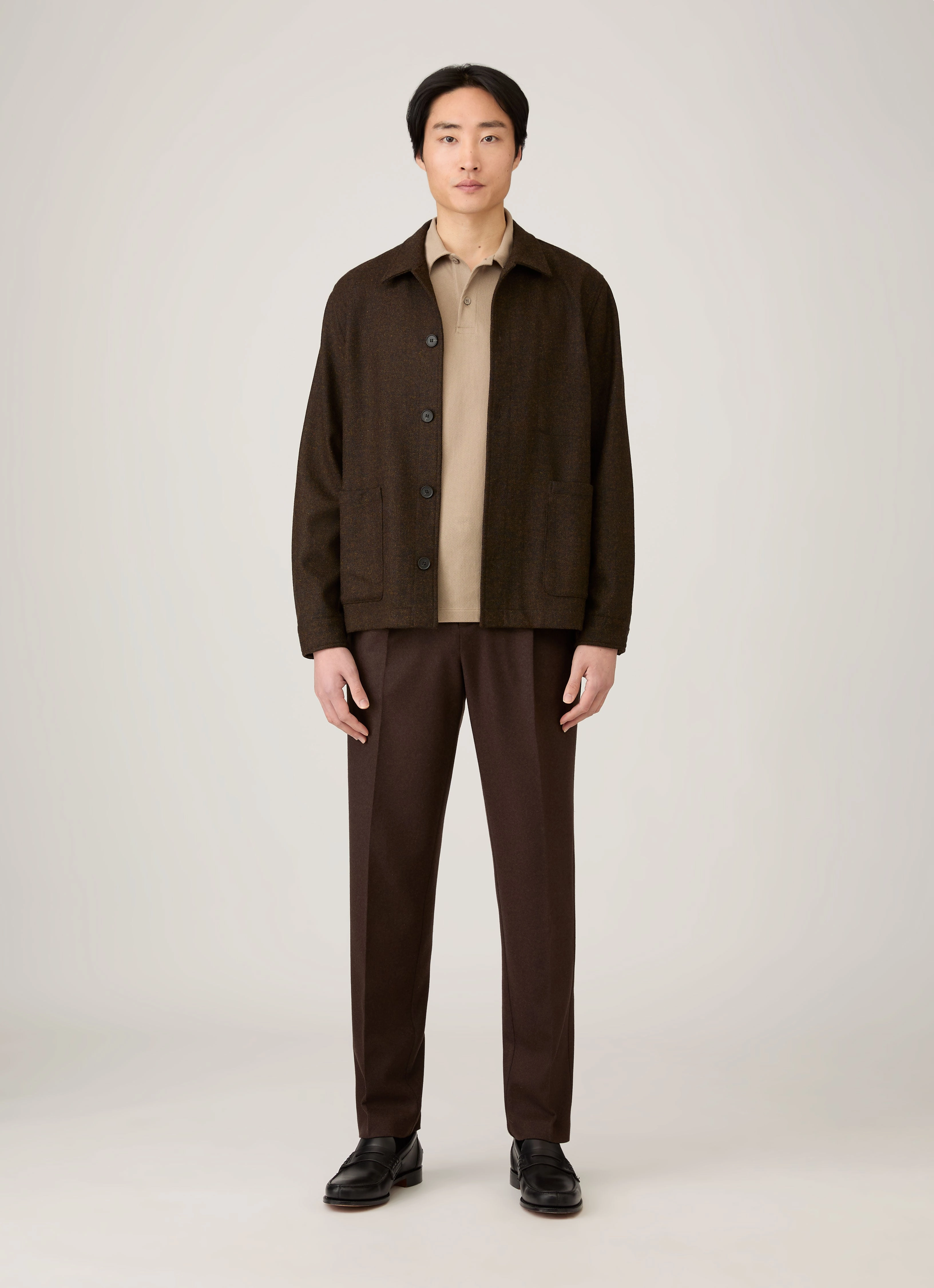 Men's Riviera Polo Shirt in Mink Casual Comfort Performance Comfort