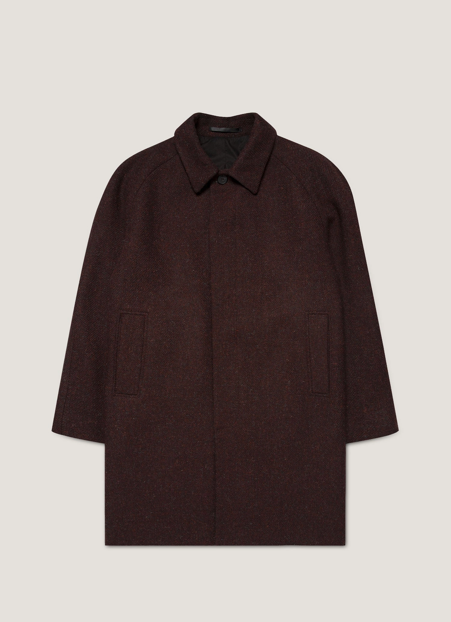 Short-sleeved Men's Harris Tweed Car Coat in Truffle