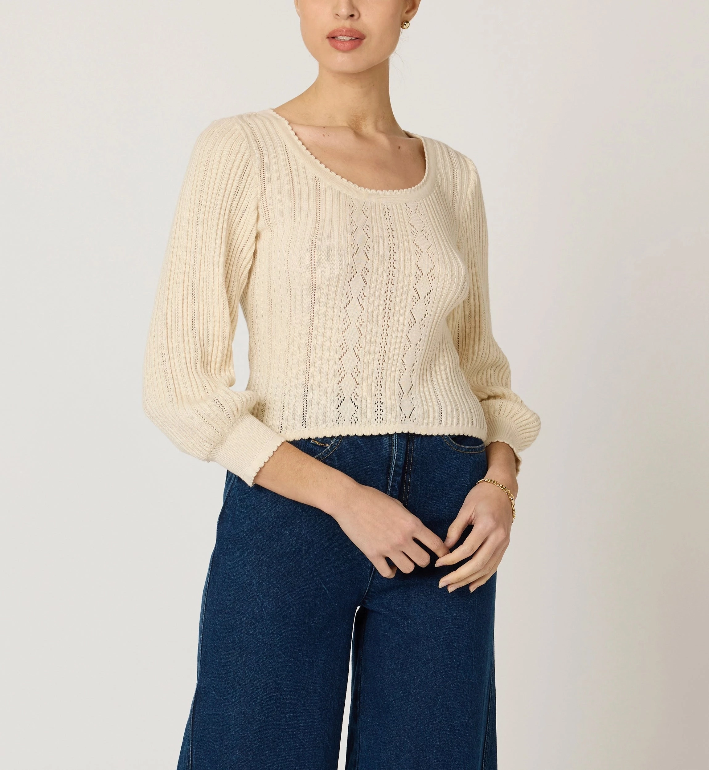 Zoe Sweater | Ivory Cozy Blouse