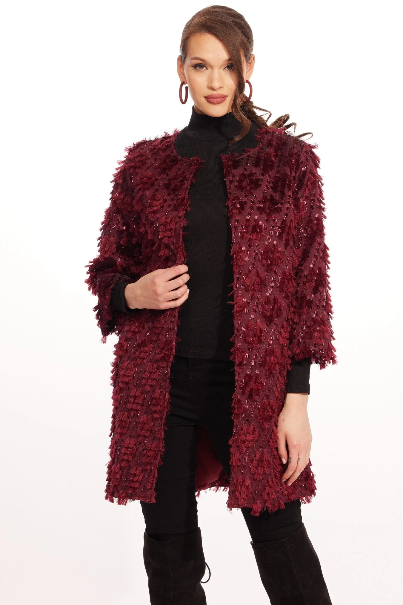 City Chill Style Modern Fit Car Coat ?C Sangria Fizz