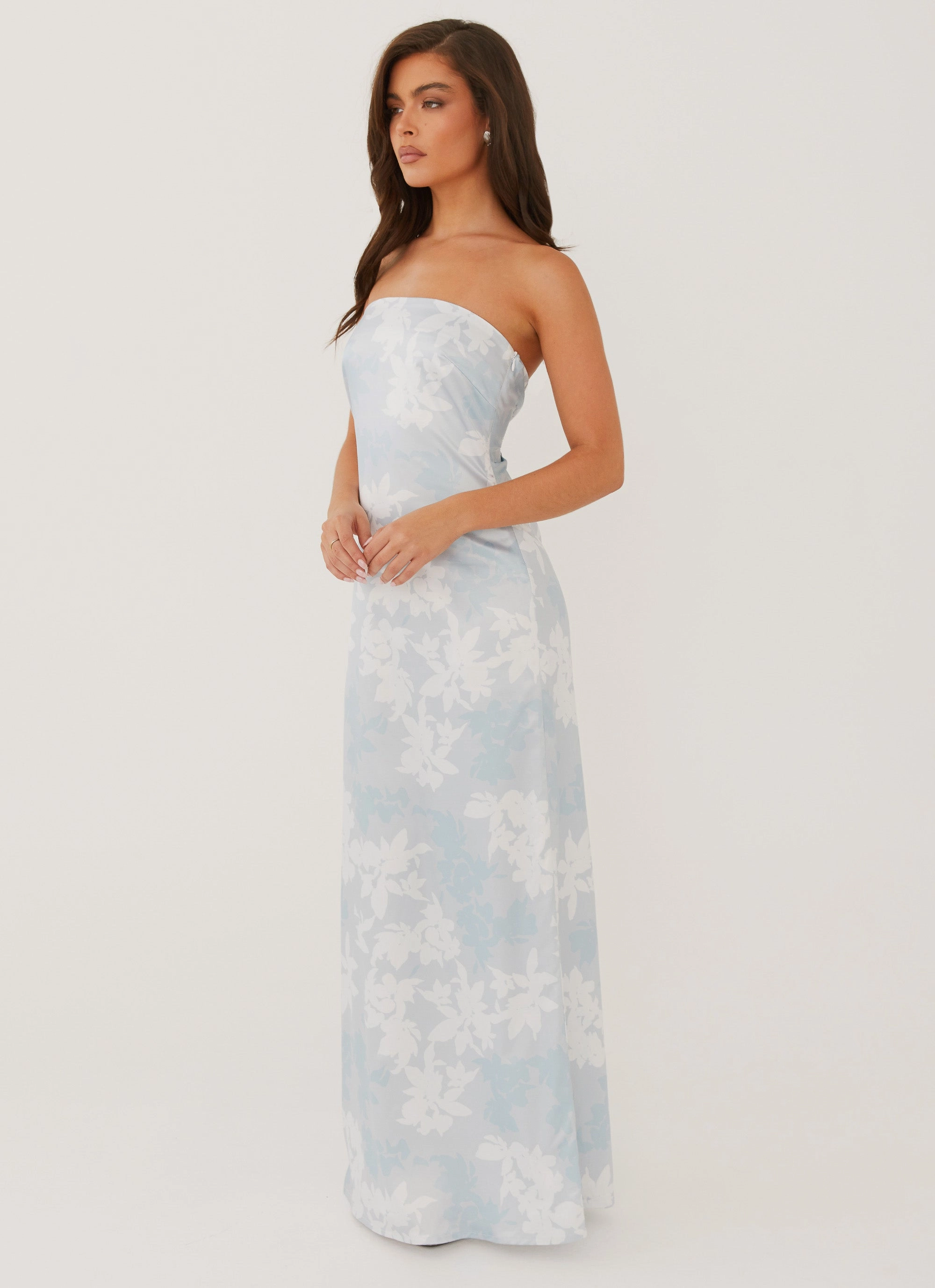 Relaxed Style Wear Grass Soft Love Me More Maxi Dress - Blue Blossom