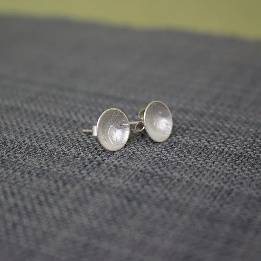 Flora Cup Silver Stud Earrings