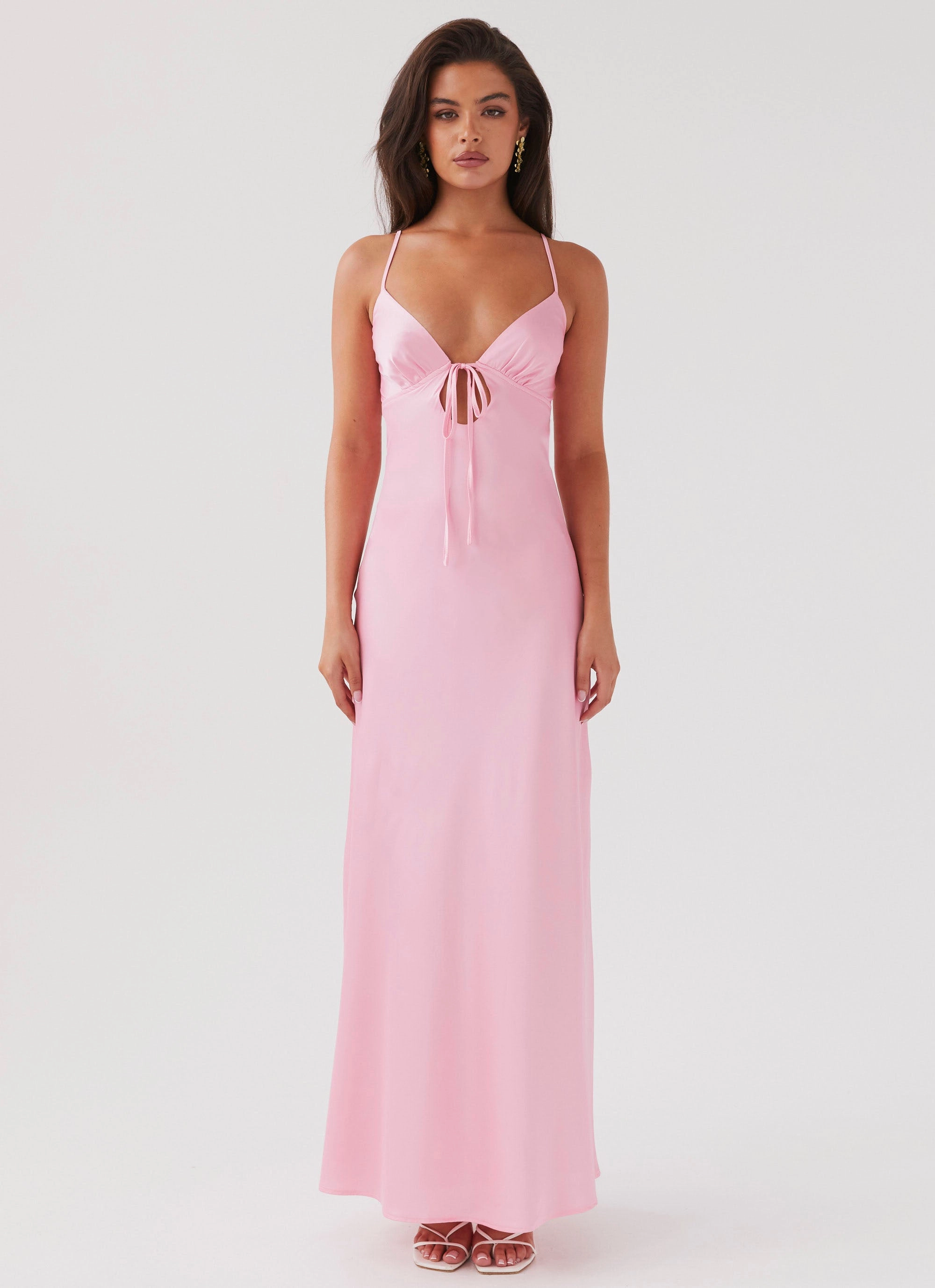Multipurpose Flora Satin Maxi Dress - Candy