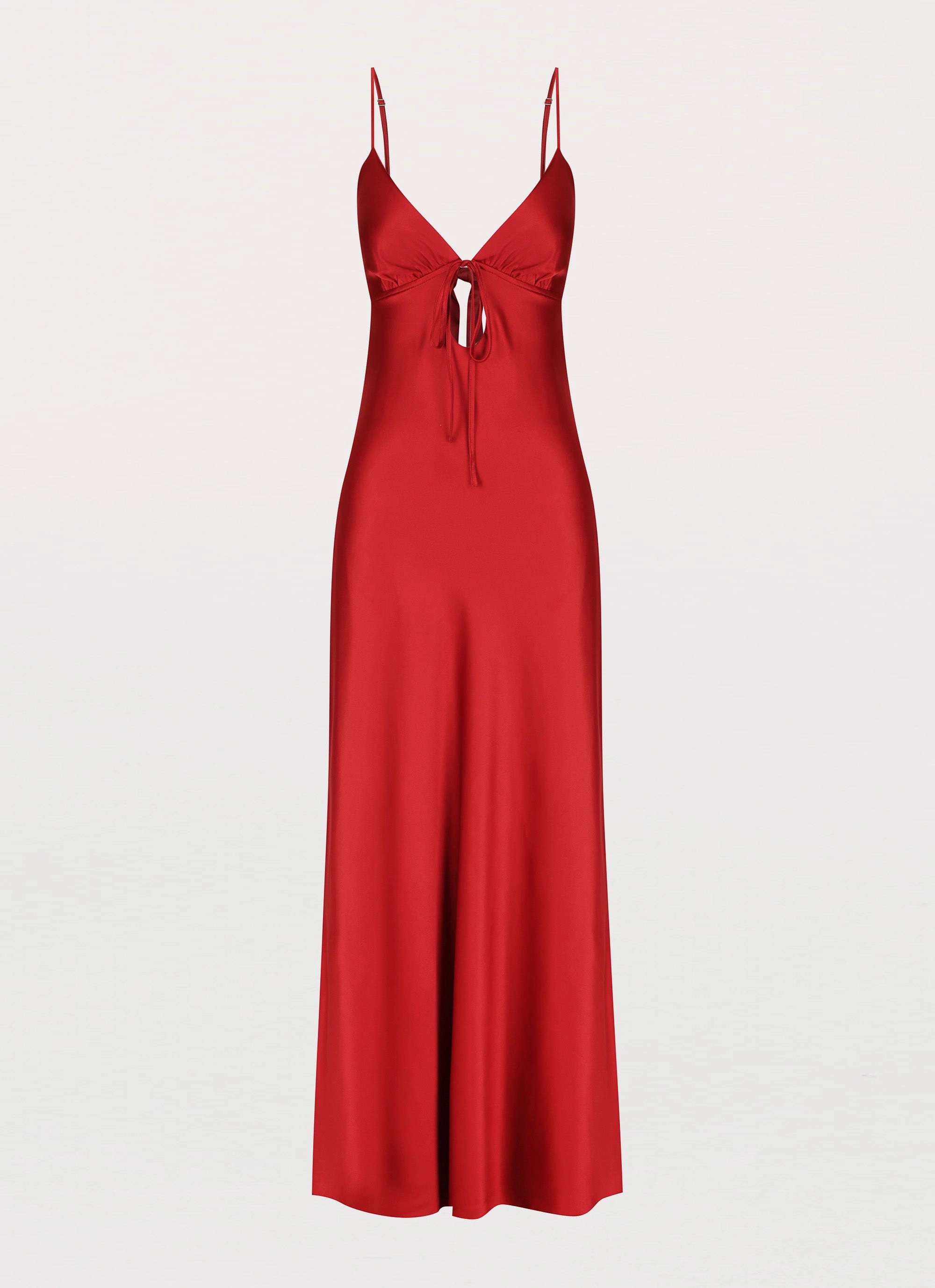 Soft Appearance Flora Satin Maxi Dress - Cherry