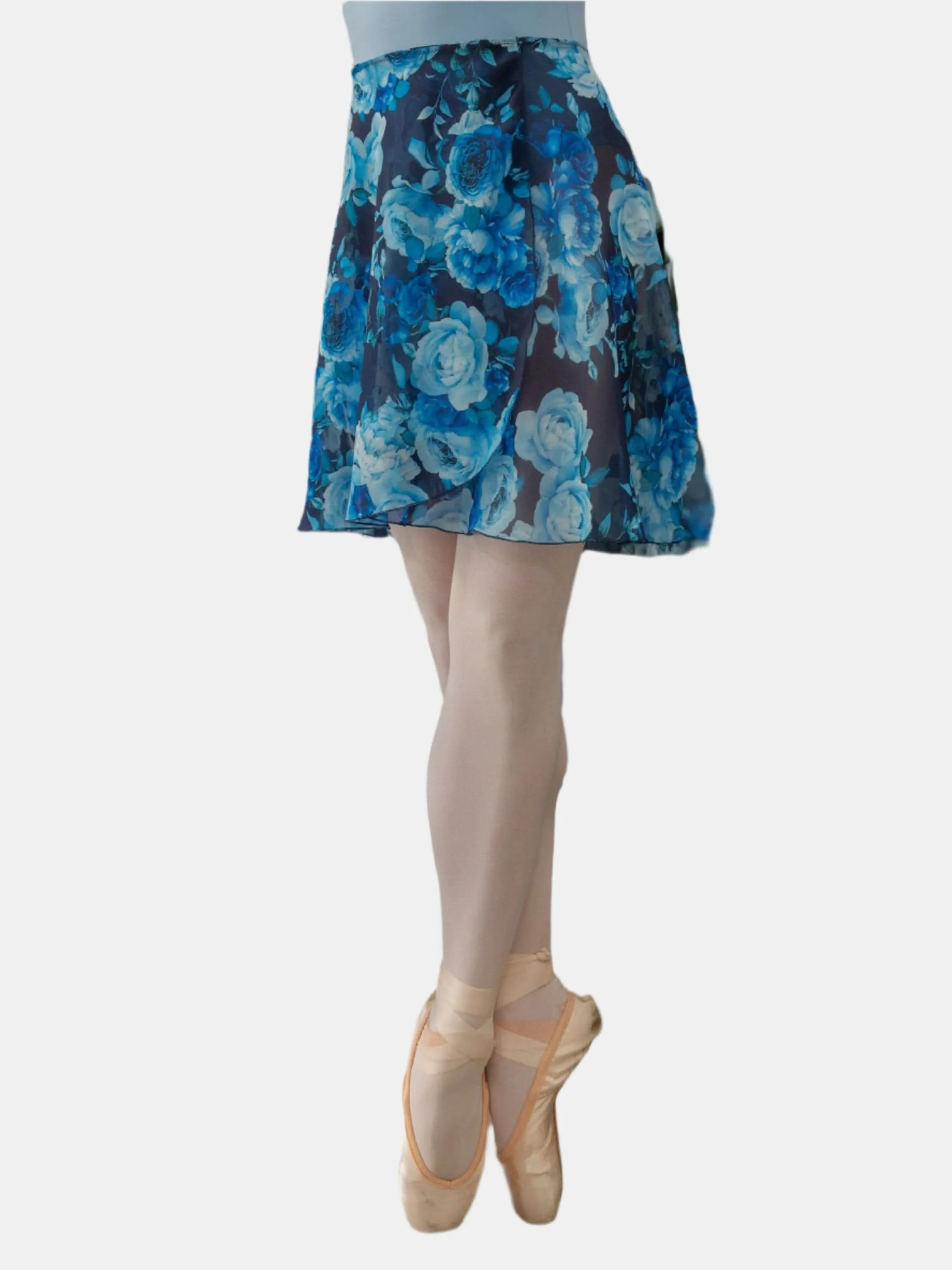 Floral Blue Wrap Long Dance Skirt MP339