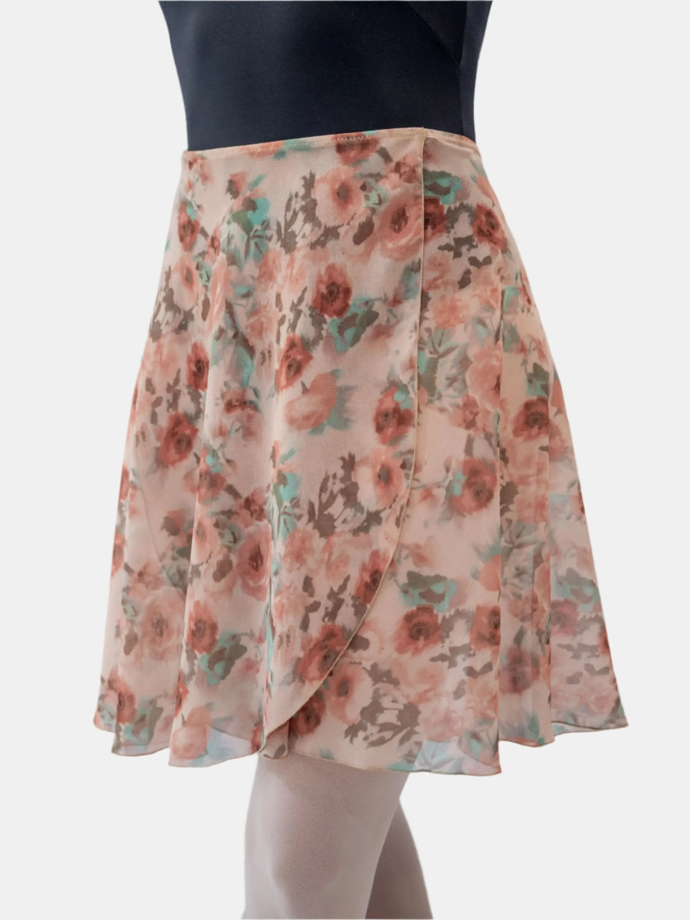 Floral Brown Wrap Long Dance Skirt MP339