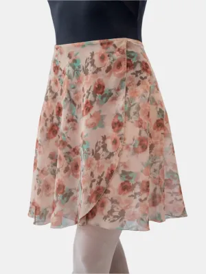 Floral Brown Wrap Long Dance Skirt MP339