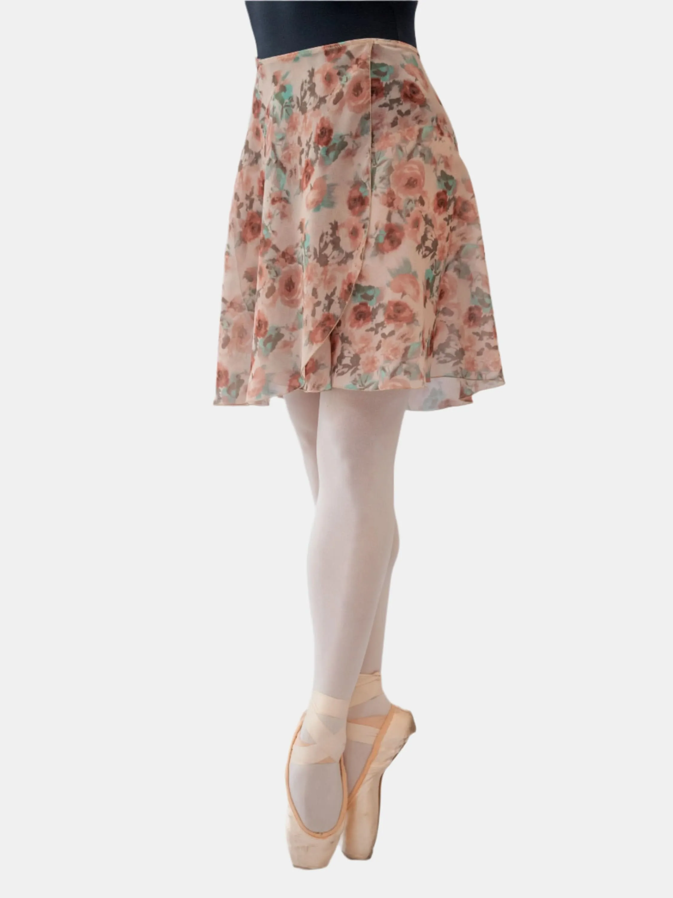 Floral Brown Wrap Long Dance Skirt MP339