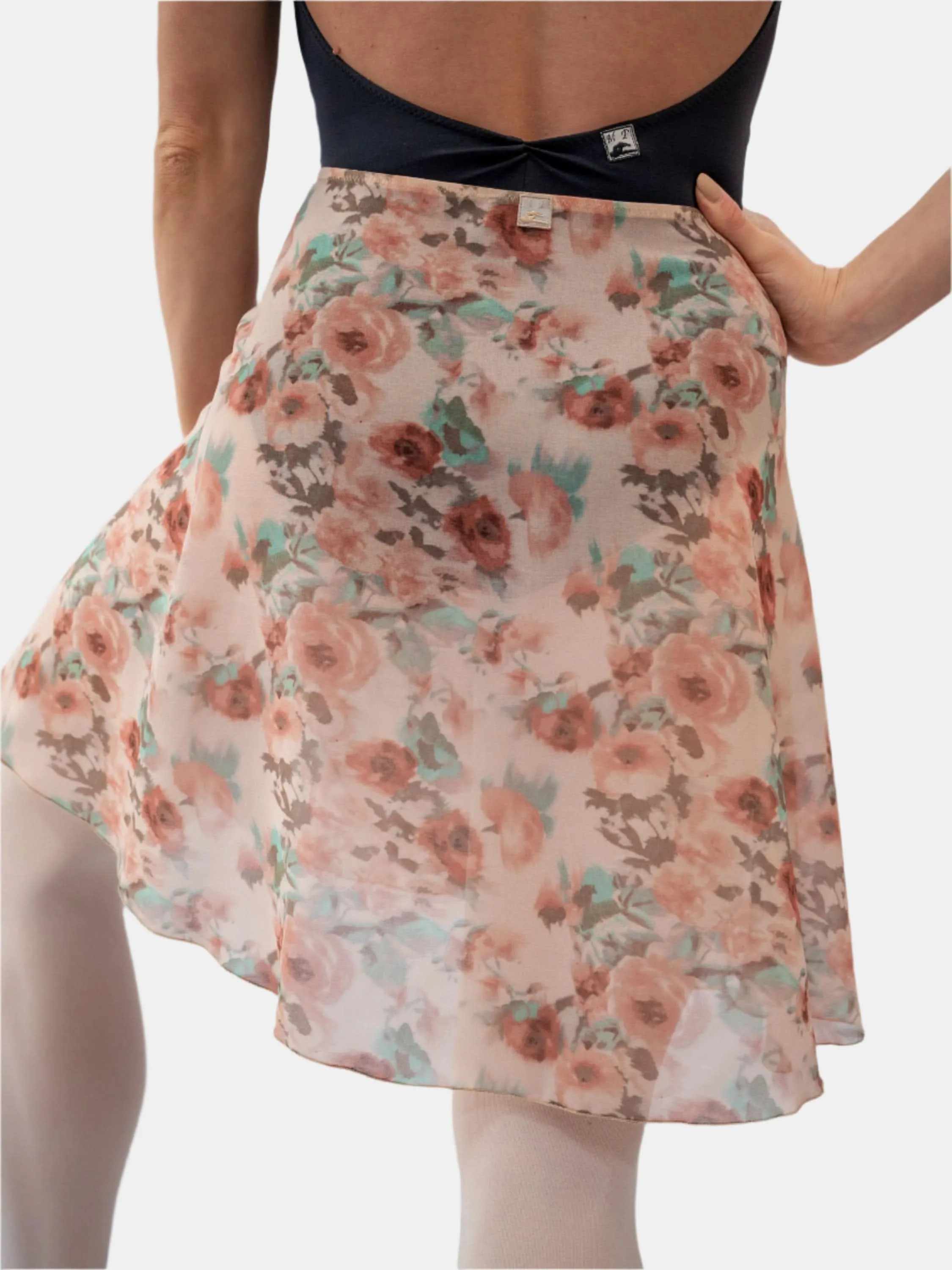 Floral Brown Wrap Long Dance Skirt MP339