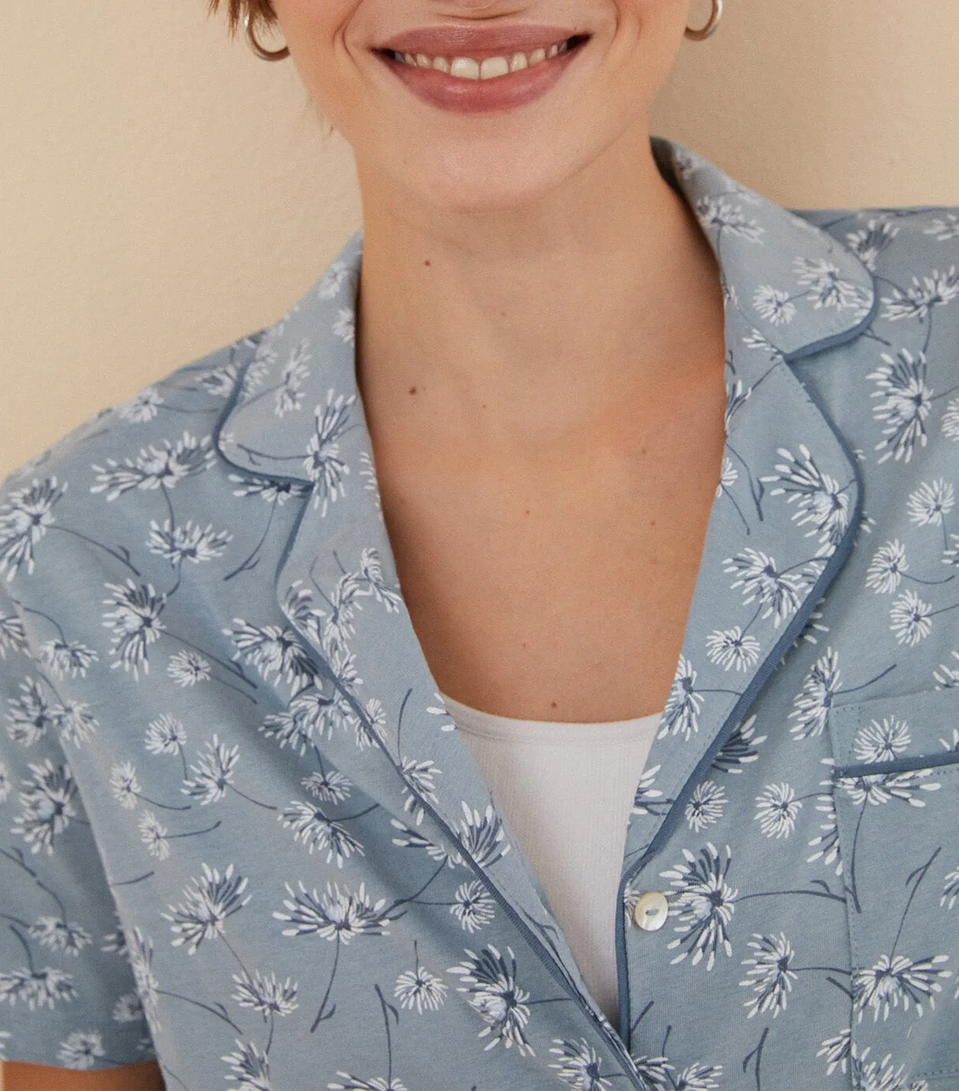 Floral Classic Pajamas Blue