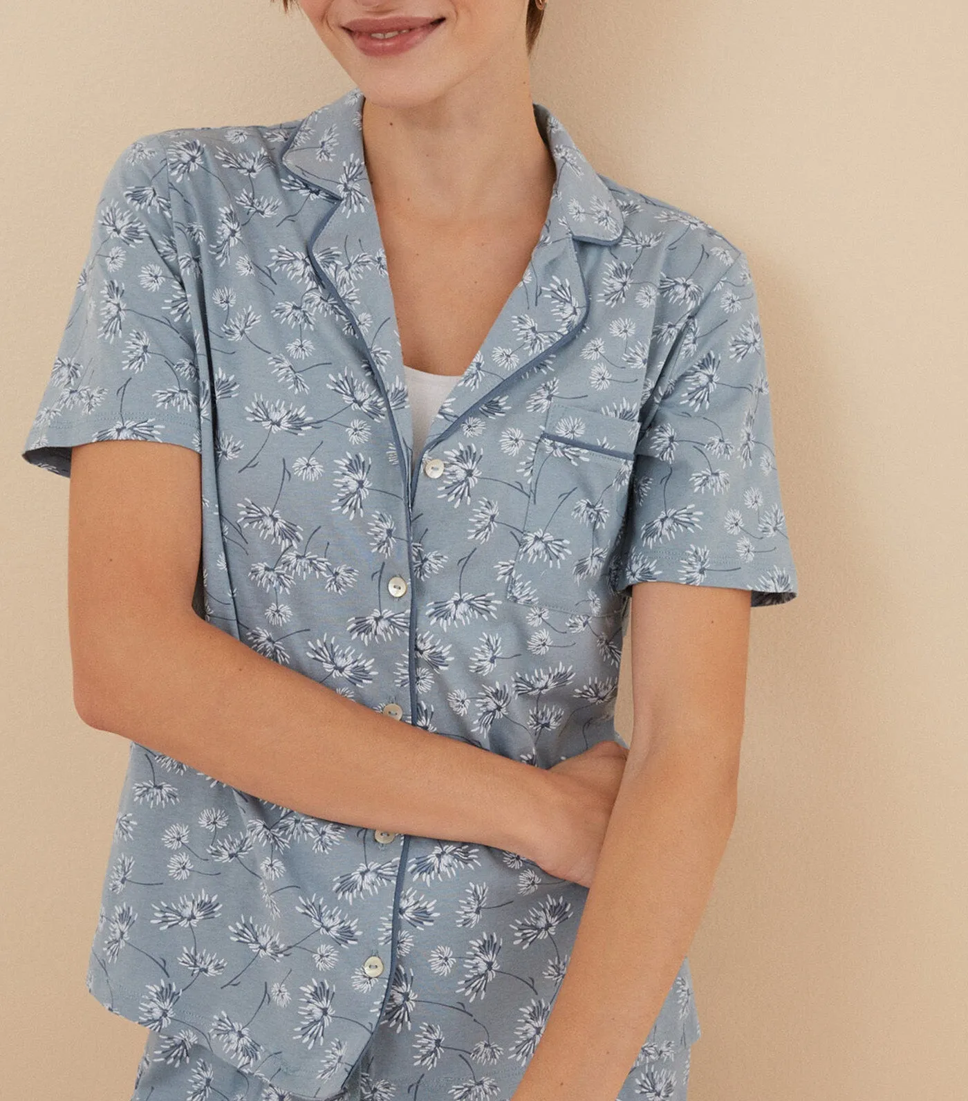Floral Classic Pajamas Blue