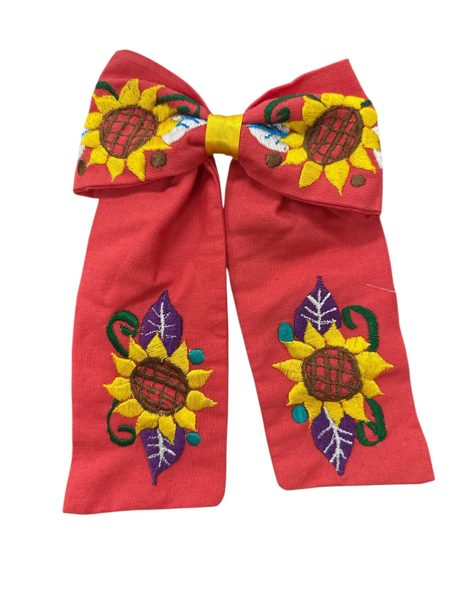 Floral Embroidered bow