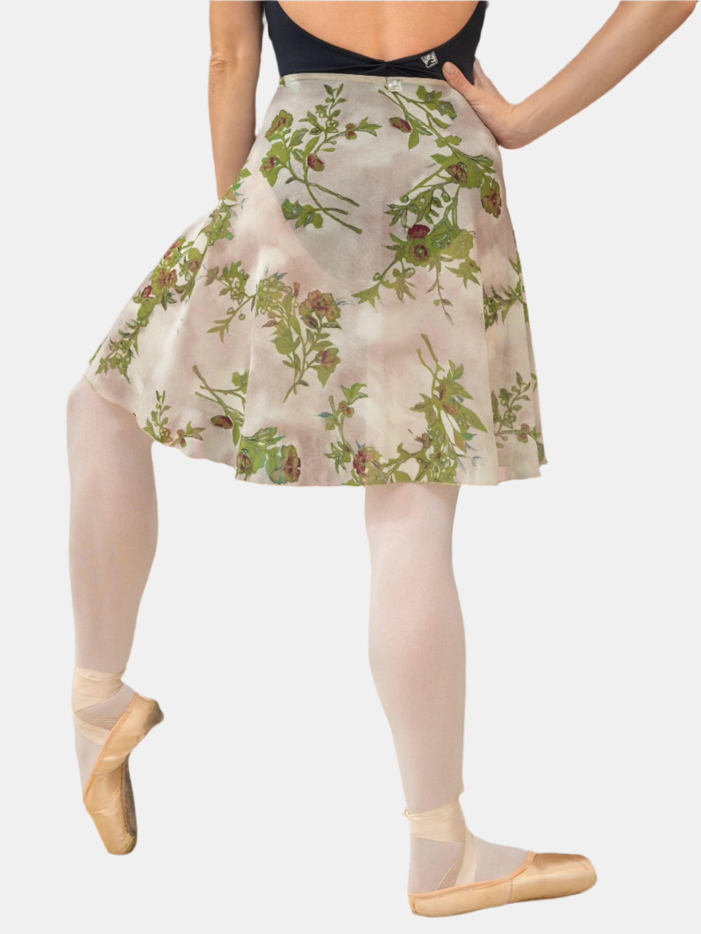 Floral Green Wrap Long Dance Skirt MP339