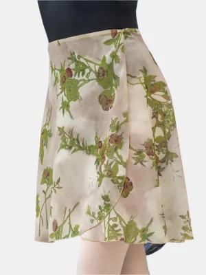 Floral Green Wrap Long Dance Skirt MP339