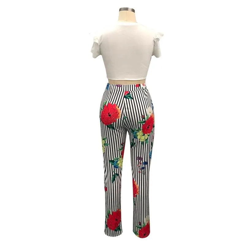 FLORAL LOVE PANTS SET