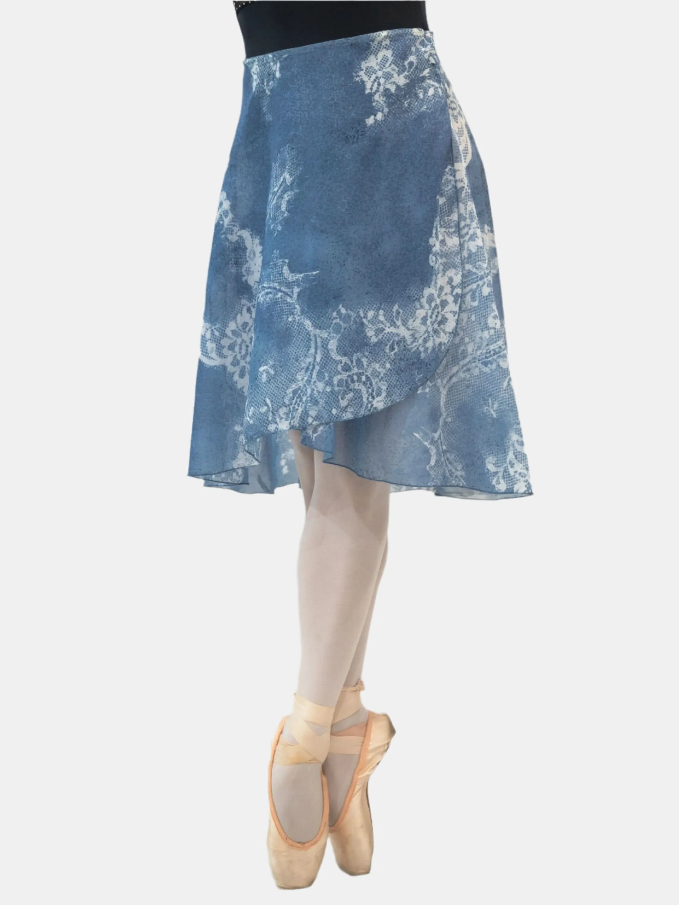 Floral Powder Blue Wrap Long Dance Skirt MP310