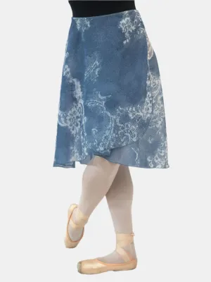 Floral Powder Blue Wrap Long Dance Skirt MP310
