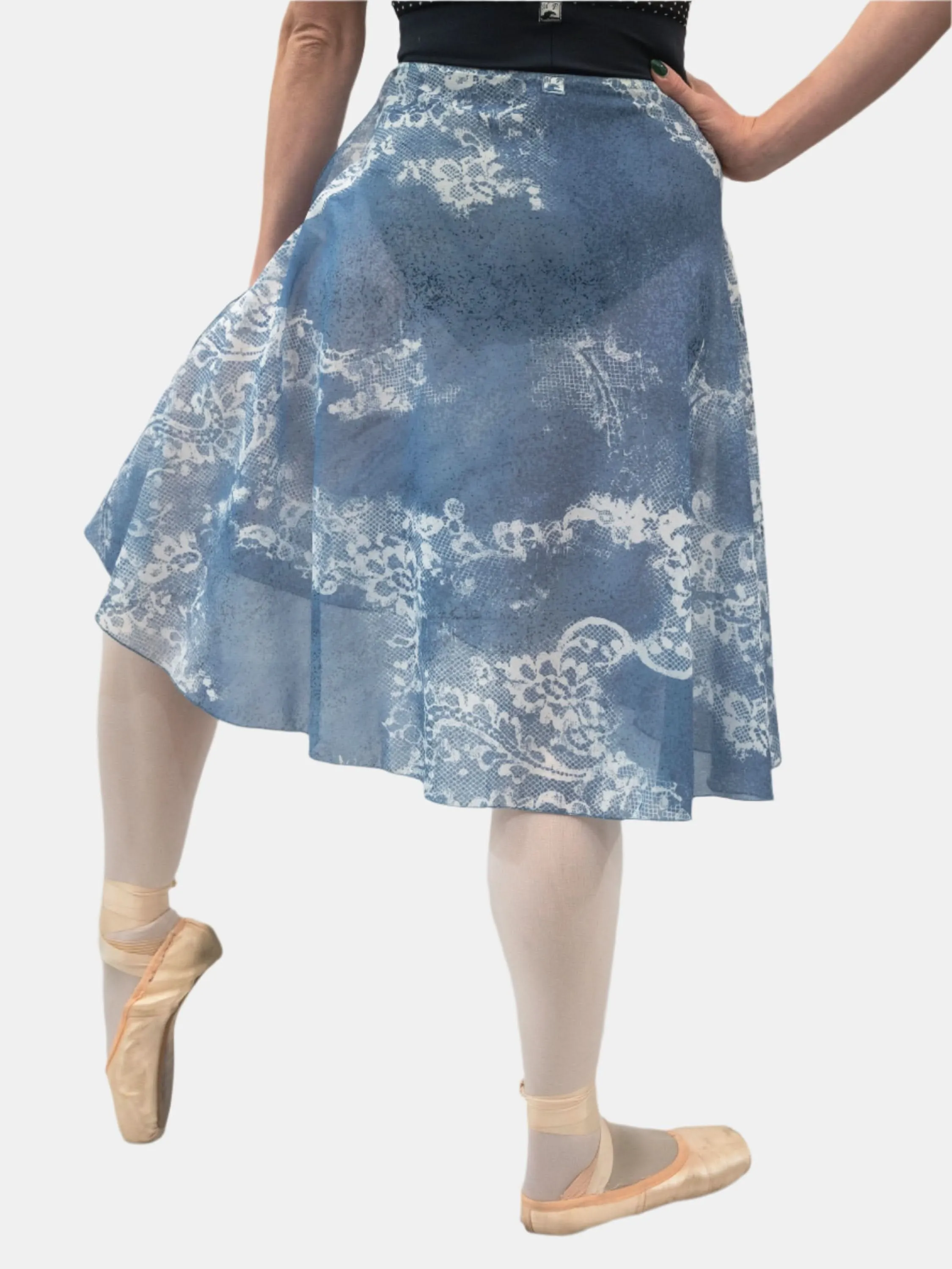 Floral Powder Blue Wrap Long Dance Skirt MP310