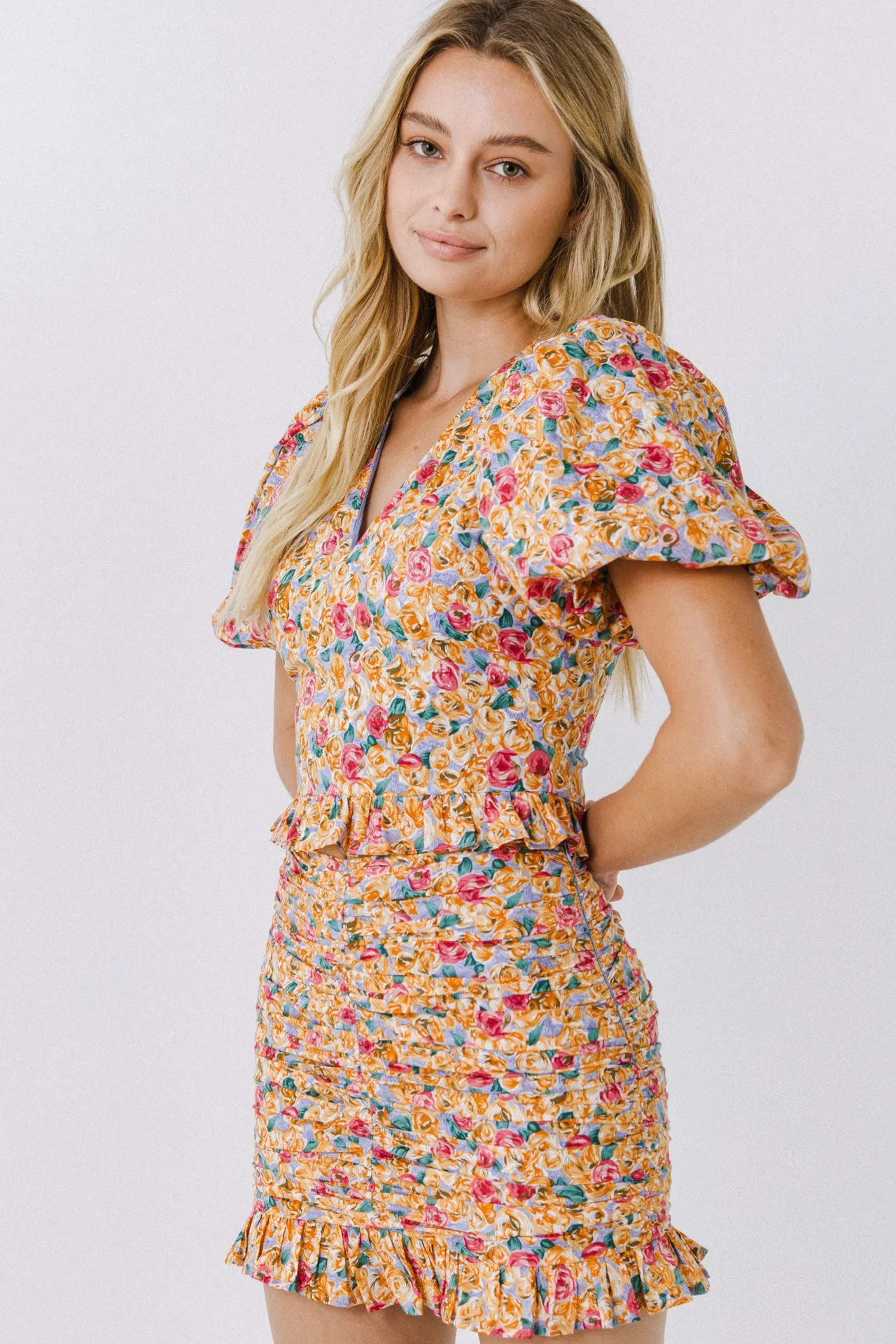Floral Puff Sleeve Top