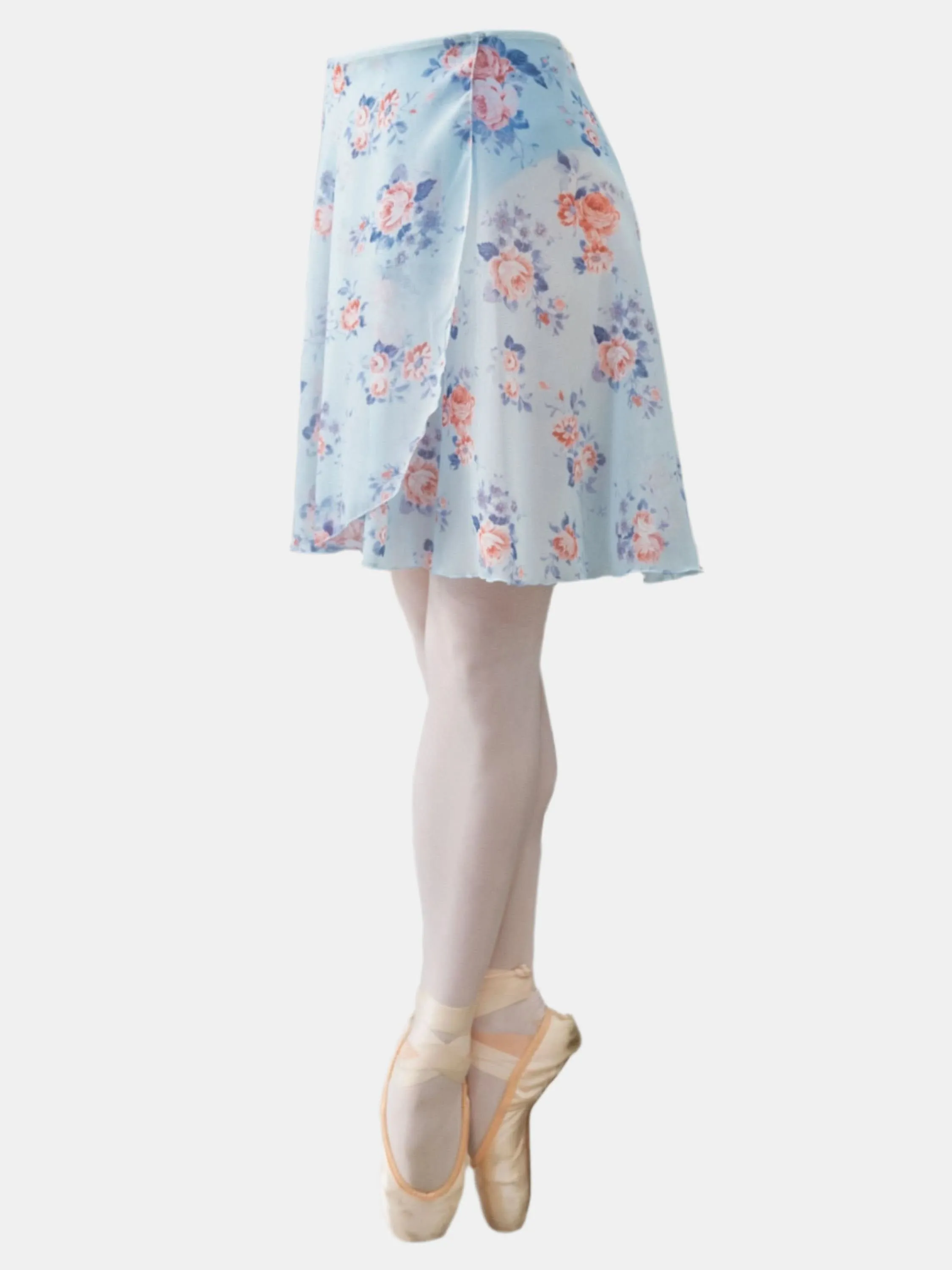 Floral Sky Blue Wrap Long Dance Skirt MP339