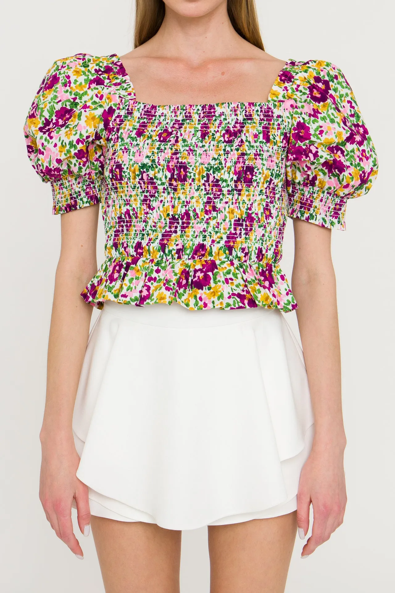 Floral Smocked Top