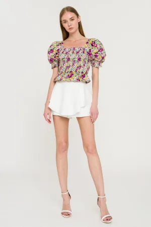 Floral Smocked Top