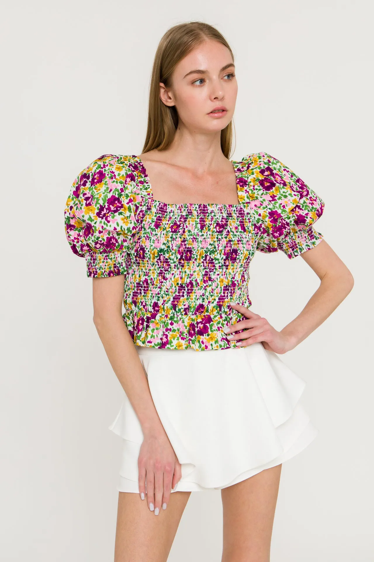 Floral Smocked Top